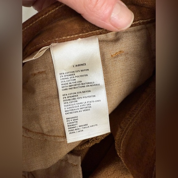 L’AGENCE The Stevie velvet crop Jean in rich ginger size 29 - Picture 9 of 12